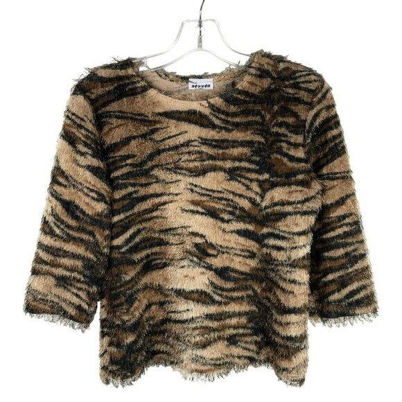 nexxen Blouse, Women's Small, Vintage 70's, Fringe Cheetah Print - Picture 1 of 3